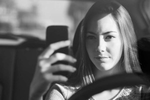 Woman Texting While Driving